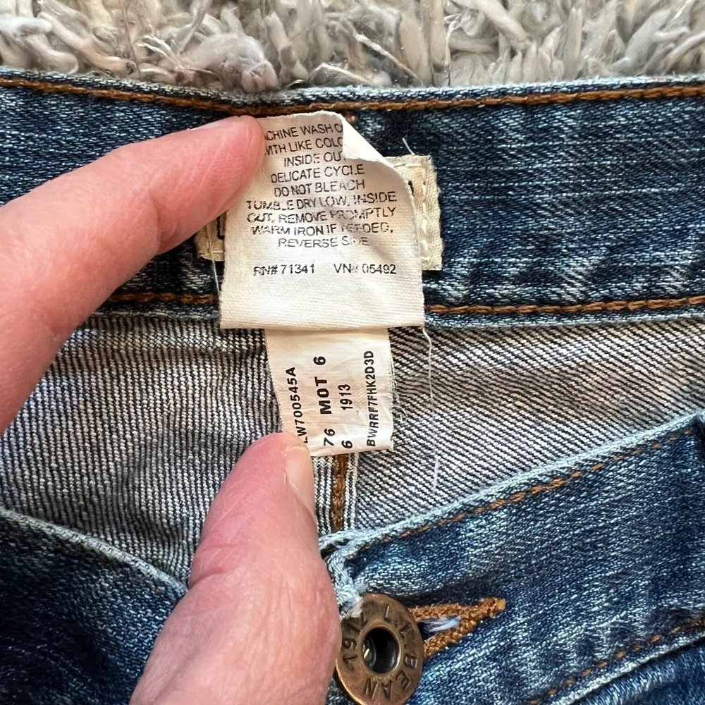 Vintage 80s LL BEAN Jeans Womens 12 Petite Mid Rise Blue Med Wash Cotton - Picture 5 of 9